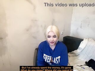 Sexy blond enjoys a bit of ass with worker. Cum in booty [Deutsch]