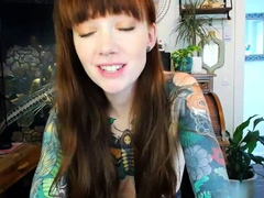 Amateur busty brunette masturbates and does hand job