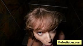 Naughty&#x1F608; blonde teen enjoys big cock&#x1F32D; in her mouth and tight pink bald pussy&#x270C; from behind - Leila Cove, Charles Dera