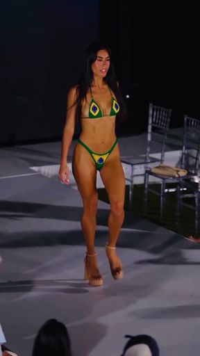 Leggy model shows off her thong-wearing physique