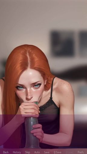 Key moment from &quot;My Readhead Wife Trying Rough Deepthroat Live online - 3d Hentai Animated Porn - Mila Ai&quot;
