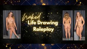 Life Model Roleplay - Amy holds nude poses for the artists