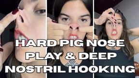 Hard Pig Nose Play & Deep Nostril Hooking (Multiple Angles)