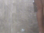 Riding all 4 of my different size dildos in the bathroom