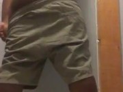 Gay Chocolate man shakes ass and fucks his wet hole with dildo