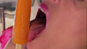 Nikki Licking and Sucking On A Popsicle