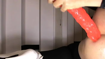 dildo anale rosso venato A
