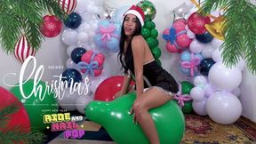 Ariel Christmas Ride, Sit and Nail Popping 24" Balloons
