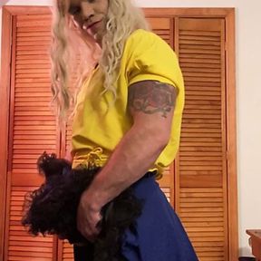 Gay faggot David dressed up and horny