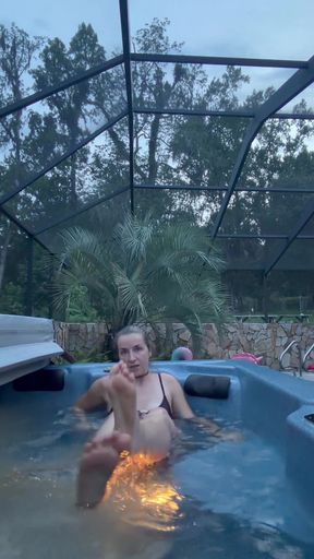 Naughty solo scene with a sitter