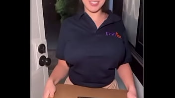 Sexy Latina girl delivers package but leaves with a different kinda tip.