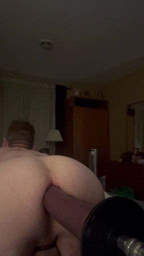 BBC dildo on a smooth white ass