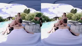 Poolside babes give step bro a sloppy head and more