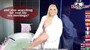 Slutty MILF with pierced cunt takes hammered doggy style