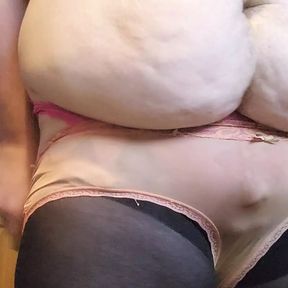 plugged bbw sissy try on