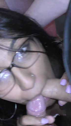 Two Stunning Looking Babes Eating All the Cum From Multiple Dick's