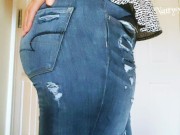 Curvy Ass MILF in Tight Mom Jeans (Full Strip Tease Video in Fan Page)