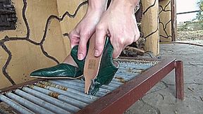 shoes in a metal trap m