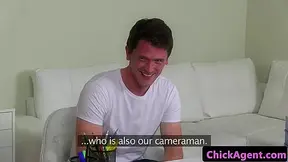 Casting agent rides clients cock in office