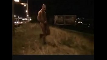 Hot guy jacking off on the side of the highway