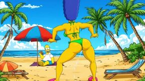 Beach Bitch 2: Pussy Full of Cum. Cartoon Simsons Parody.