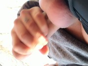 Jerk off outside - POV view from below