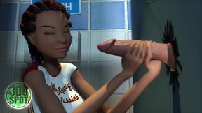 Cram Skul Period 4 - Ebony Cheerleader Fucks Gloryhole Cock