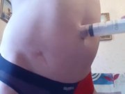 Pumping stomach and "pump" the belly button