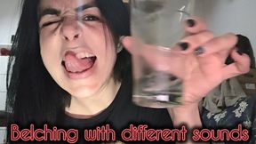 Belching with different sounds