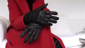 Lady Victoria Valente - Red Coat &mdash;  Black Leather Pants &mdash;  Beautiful Hands &mdash;  Black Fingernails &mdash;  Close-ups &mdash;  JOI