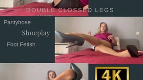 Doubly crossed legs with nylons, shoeplay, provocation of Empress MBella Sadic