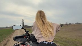 Driving ATV and fooling around