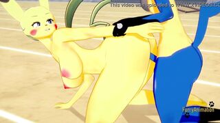 Pokemon Animated Furry Yiff 3D - Lucario x Pikachu rough