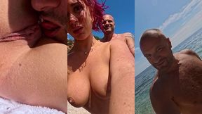 british redhead’s risky beach blowjob fuels wild doggy & cum in mouth!
