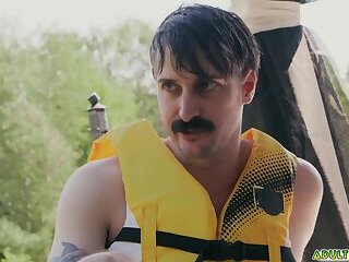 Two buddies Ethan Chase and Seb Leblan having and outdoor anal sex