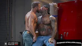 Inked Up Muscle Smashes Bearded Hunk