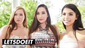 Gina, Karlee, and Maddy get gangbanged by rich guy in lewd sex romp with multiple BJ and anal&#x1F44C; penetrations.