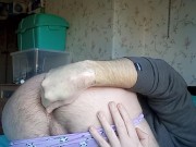 Anal gape and fishing attempt with xl tunnel plug