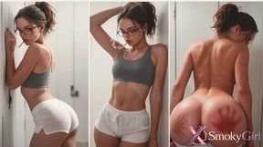 after gym practice, i fucked that horny smoking bitch in every hole while her boyfriend waited for her outside...[ai]