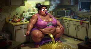 Very Pregnant BBW Smoking While Peeing - Big Belly &amp; Dripping Pussy