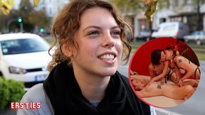 Two women dominate gorgeous redhead in hardcore lesbian threesome