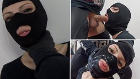 Intense Masked Condom Facefuck: Dominating Karla Rose's Throat with My Rock-Hard Cock in Raw Amateur Action