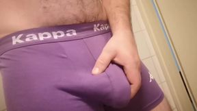 Cum in Boxers soaking his tight panties raw and messy