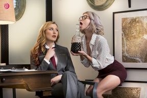 Shameless lesbos office sex scene with Alexa Grace and Arya Fae