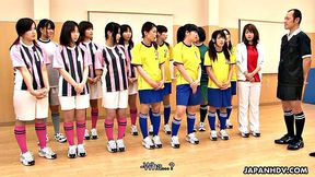 Amazing group sex with Japanese soccer players