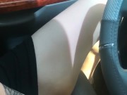 pov desperate teen masturbates in her car