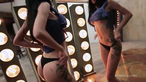 ”Mesmerizing babe with perfect tits strips nude”