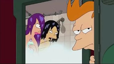 Futurama shower threesome