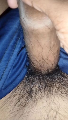 Asian boy masturbates big penis