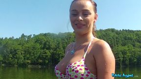 Cutie In Bikini Dives Headfirst Into A Stranger's Dick And Balls 1 - Michaela Doore